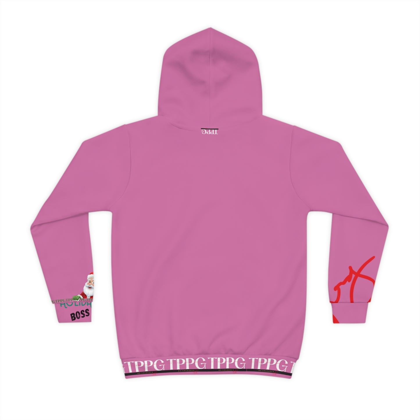 Children's "Santa Holiday-Boss Man" (Lt. Pink) "TPPG Logo" Hoodie in 6 sizes