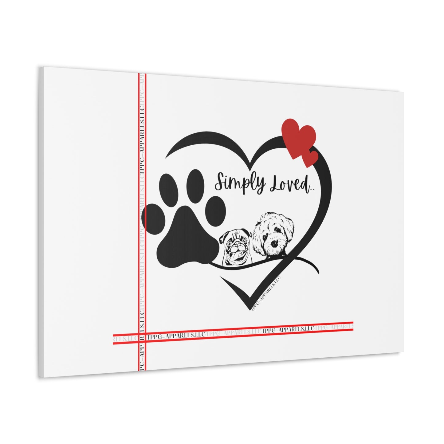 From our "TPPG Brand Pet Collection" - Canvas Gallery Wraps " Simply Loved"- in White