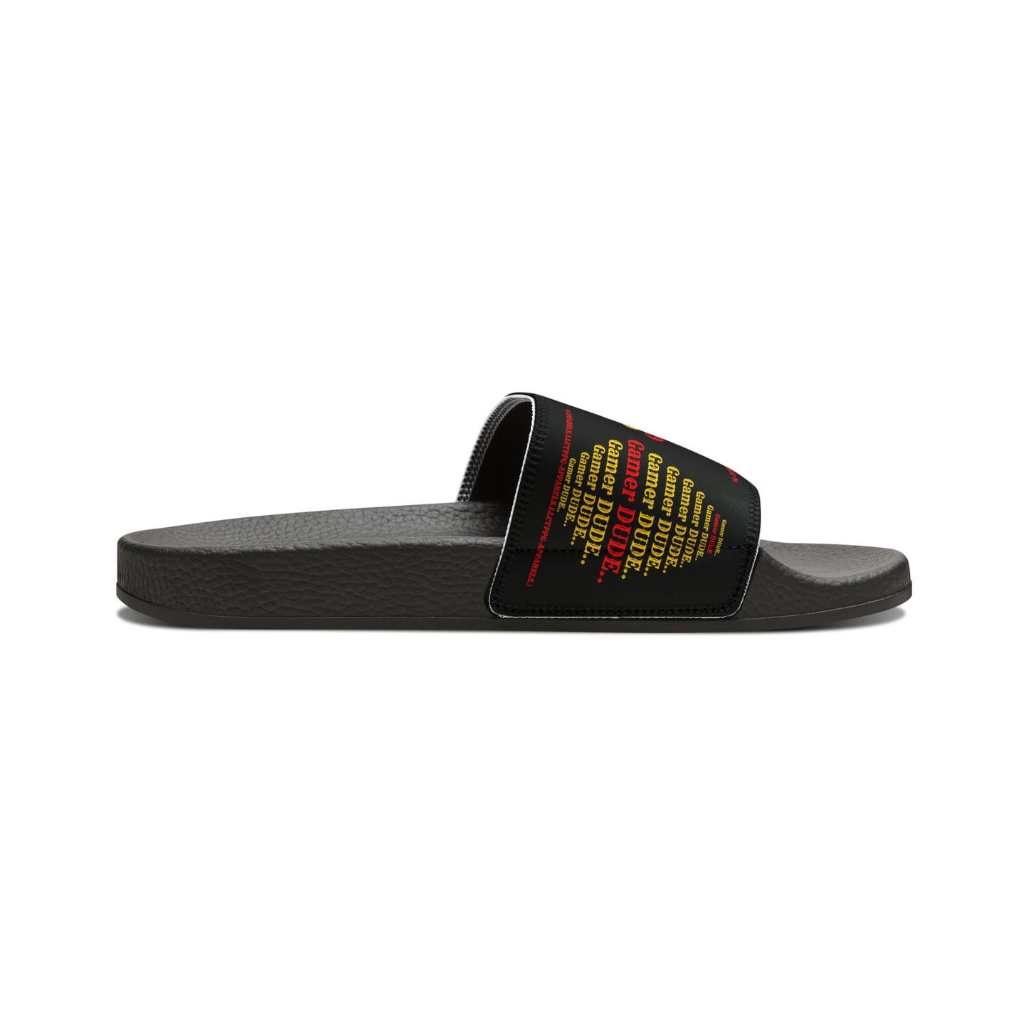 Our "TPPG Brand" Black Soles "Gamer" Printed Men/Women's & Children Slide Sandals