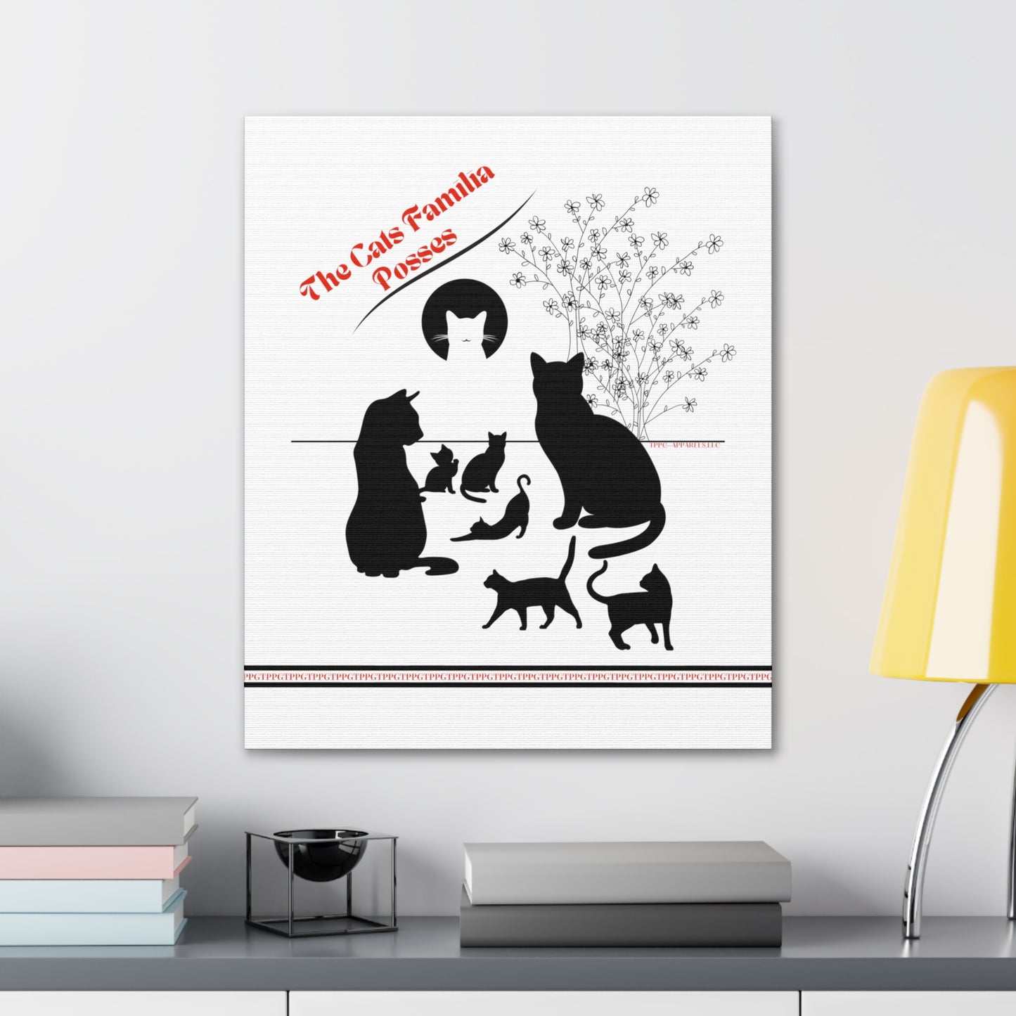 From our "TPPG Brand Pet Collection" - "The Cat Familia Posses.." Canvas Gallery Wraps in White