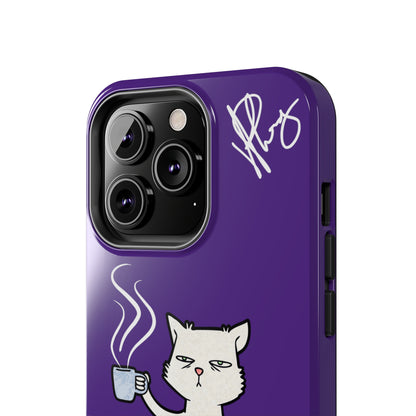 Lovely Bold Purple - Cutie "Coffee Cat" Pet Design Verision from the 'TPPG Collection' Line carries Several sizes of the "iPhone Series" Tough Phone Cases