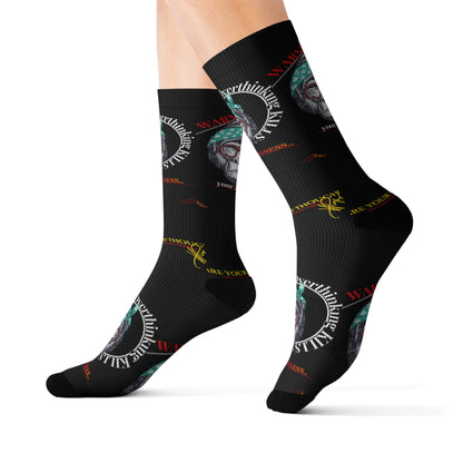 High Quality Designer Socks "Overthinking Kills Happiness"