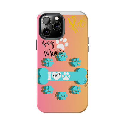 One of our Cutest "Dog Mom" Pet Designs (in a Multi-Colored Base Color) Verision from the 'TPPG Collection' Line carries Several sizes of the "iPhone Series" Tough Phone Cases