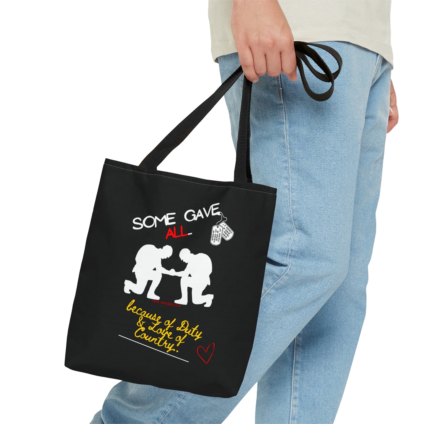 With our 3 sizes - Handy Millitary-front facing Style Design Tote Bag from the 'TPPG-Apparel' Brand