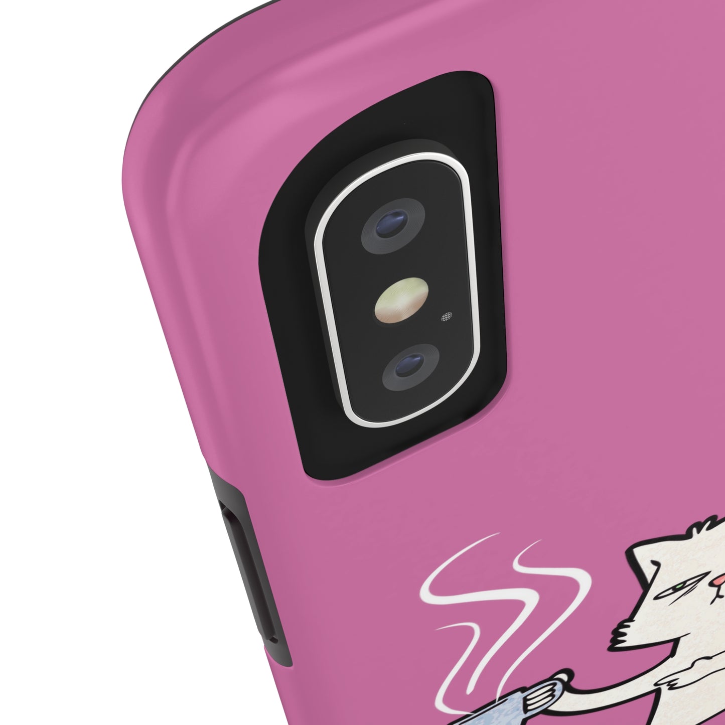 Cutie "Coffee Cat" Pet Design (in a Simple but Kool Tone Pink Base Color) Verision from the 'TPPG Collection' Line carries Several sizes of the "iPhone Series" Tough Phone Cases