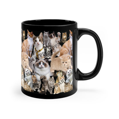 Black Glossy Finish 11oz Coffee/Tea Mug - from the 'TPPG-Apparels'  "Cats" Collection