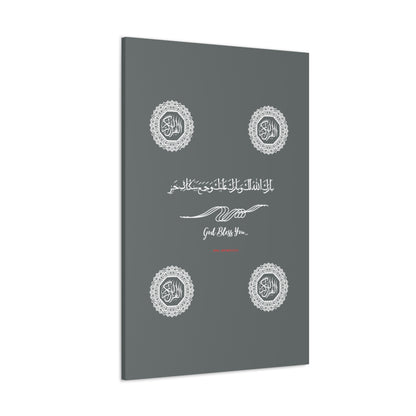 From our "TPPG Brand Arabic Faith Collection" - "Meaning:God Bless You.." Canvas Gallery Wraps in Grey/White