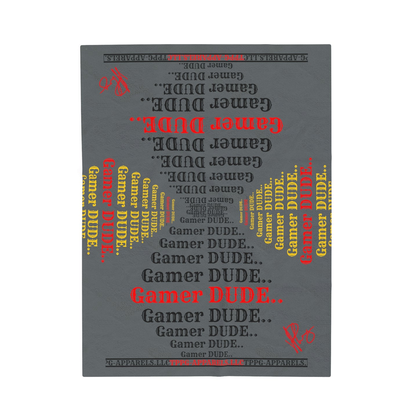 Ok Guys, another Bold Grey Gamer Style Blanket from the "TPPG-Apparels" Brand Presents one of it's koolest designs on this Grey Velveteen Plush Blanket