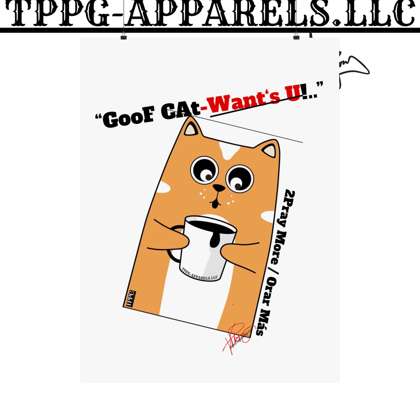 Vertical "GooF CAt" Matte Posters