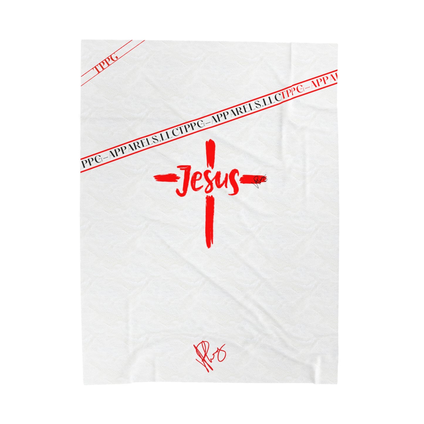 Velveteen Plush (Faith/Jesus) Style Blanket-White