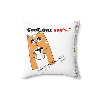 Square Polyester "GooF CAt" Pillow