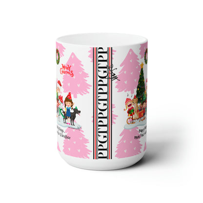 Our Pink & White 15oz "TPPG Brand" Christmas Ceramic Mug Grabs the Attention of all who Views It!! - By the 'TPPG' Brand (Pet/Cat) Collection