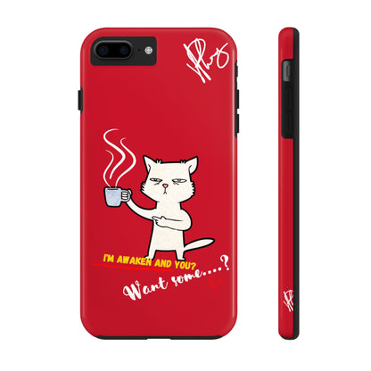 This Lovely Bold Red - Cutie "Coffee Cat" Pet Design Verision from the 'TPPG Collection' Line carries Several sizes of the "iPhone Series" Tough Phone Cases