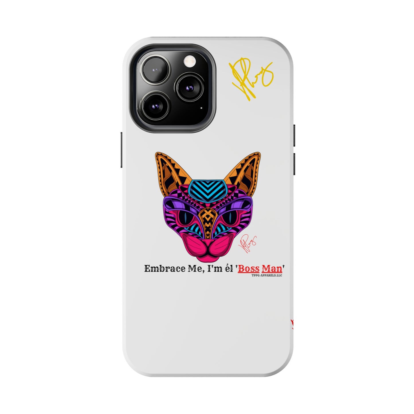 Cat Custom Designs Phone Cases - iPhone/Samsung Galaxy & Google Pixel (Multi-Colored White)