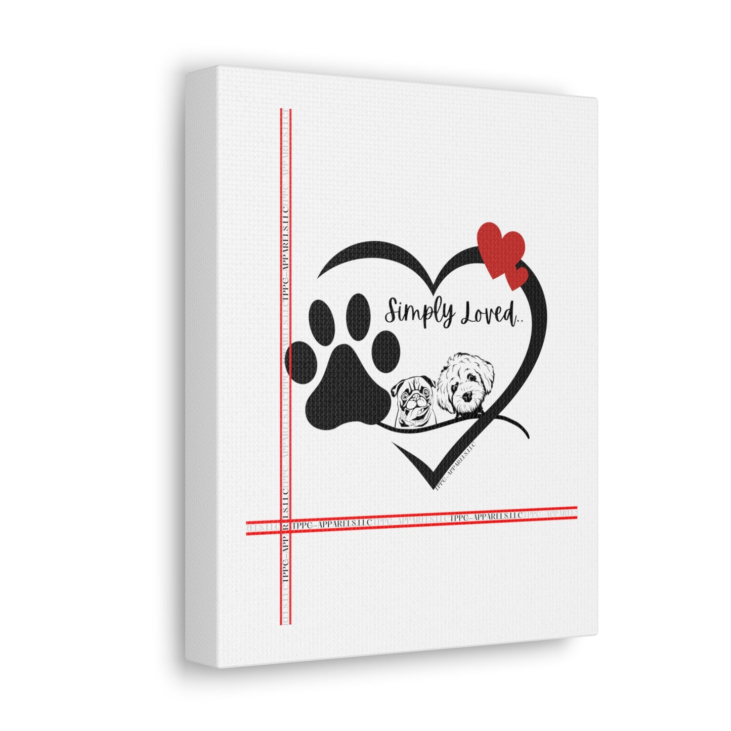 From our "TPPG Brand Pet Collection" - Canvas Gallery Wraps " Simply Loved"- in White