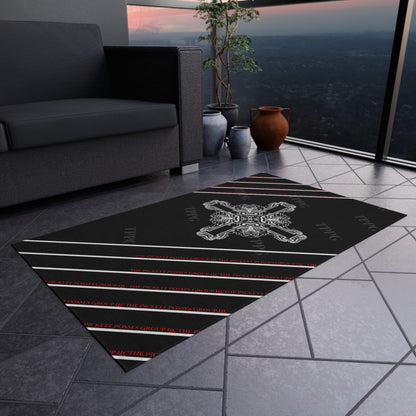 Black 'TPPG' Logo Style Durable Outdoor Rug/Carpet