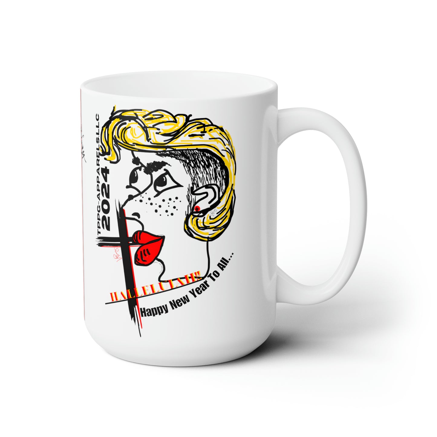 White 15oz "Hallelujah" Ceramic Mug