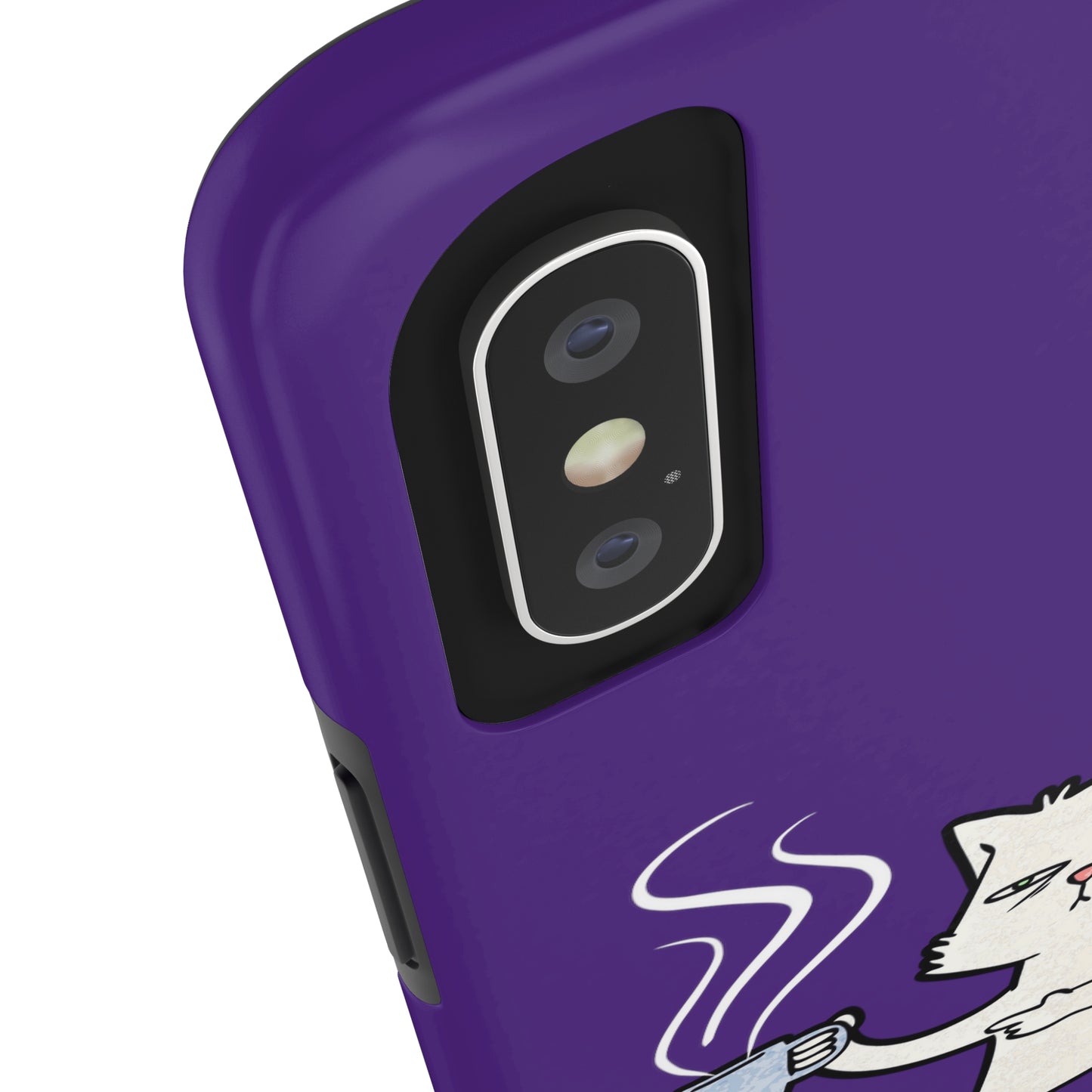 Lovely Bold Purple - Cutie "Coffee Cat" Pet Design Verision from the 'TPPG Collection' Line carries Several sizes of the "iPhone Series" Tough Phone Cases