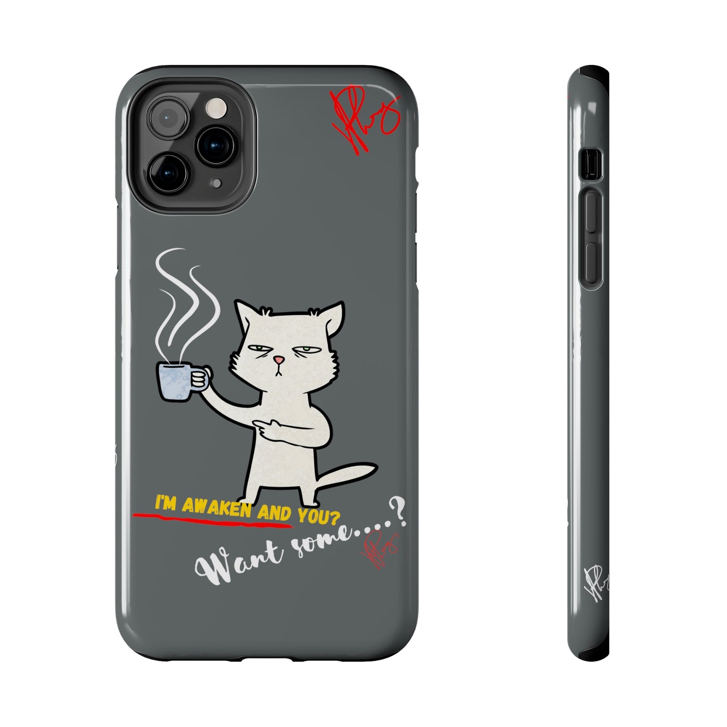 Another Lovely Grey - Cutie "Coffee Cat" Pet Design Verision from the 'TPPG Collection' Line carries Several sizes of the "iPhone Series" Tough Phone Cases