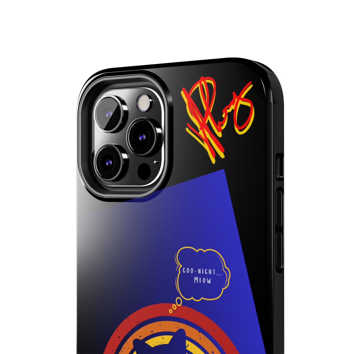 Our Cutest "Goo Night Meow.." Pet Designs (in a Bold Purple/Blue/Black Base Color) Verision from the 'TPPG Collection' Line carries Several sizes of the "iPhone Series" Tough Phone Cases