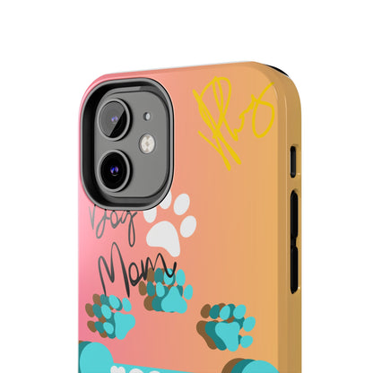 One of our Cutest "Dog Mom" Pet Designs (in a Multi-Colored Base Color) Verision from the 'TPPG Collection' Line carries Several sizes of the "iPhone Series" Tough Phone Cases