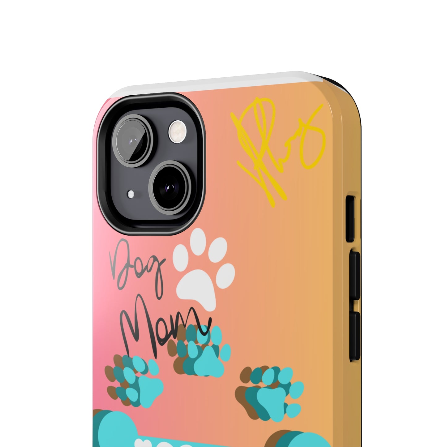 One of our Cutest "Dog Mom" Pet Designs (in a Multi-Colored Base Color) Verision from the 'TPPG Collection' Line carries Several sizes of the "iPhone Series" Tough Phone Cases