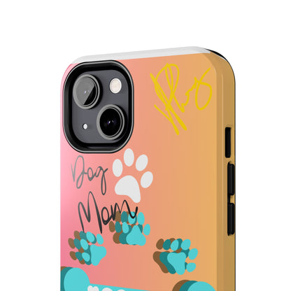 One of our Cutest "Dog Mom" Pet Designs (in a Multi-Colored Base Color) Verision from the 'TPPG Collection' Line carries Several sizes of the "iPhone Series" Tough Phone Cases