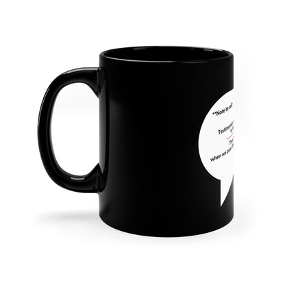 Sleek & Humorous "White-Yellow Card Collection-Note To Self" from the "TPPG-Apparels Brand" - 11oz Black Glossy Style Mug