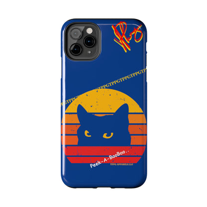 Custom Cat Design Phone Cases "Peek-A-BOOO.." (Black Multi-Colored)