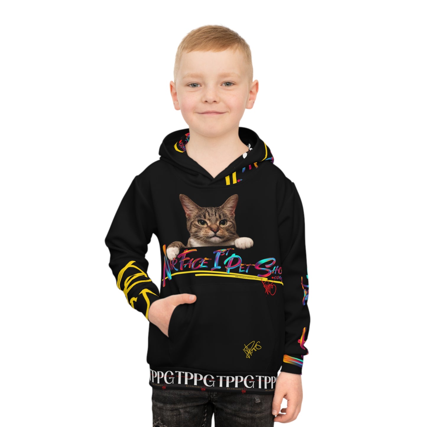 Kids/Children's (Black) "TPPG Pet" Hoodie/Sweatshirt in 6 sizes