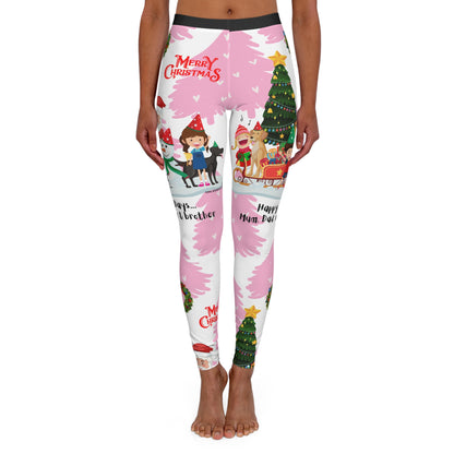 Our (Pink & White) Stylish Women's "Merry Christmas" Spandex Leggings with different sizes By the "TPPG-Apparels" Stylish Brands