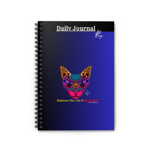 Stylish Cat Design -118 Ruled Line-59 sheets Spiral Ruled Line Notebook - By the "TPPG-Apparels" Stylish Brands Collection