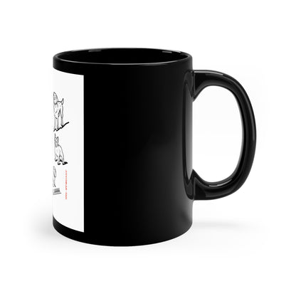 11oz Black "Cynophile Lovers" Glossy Finish Coffee/Tea Mug - from the 'TPPG-Apparels' Brand Collection