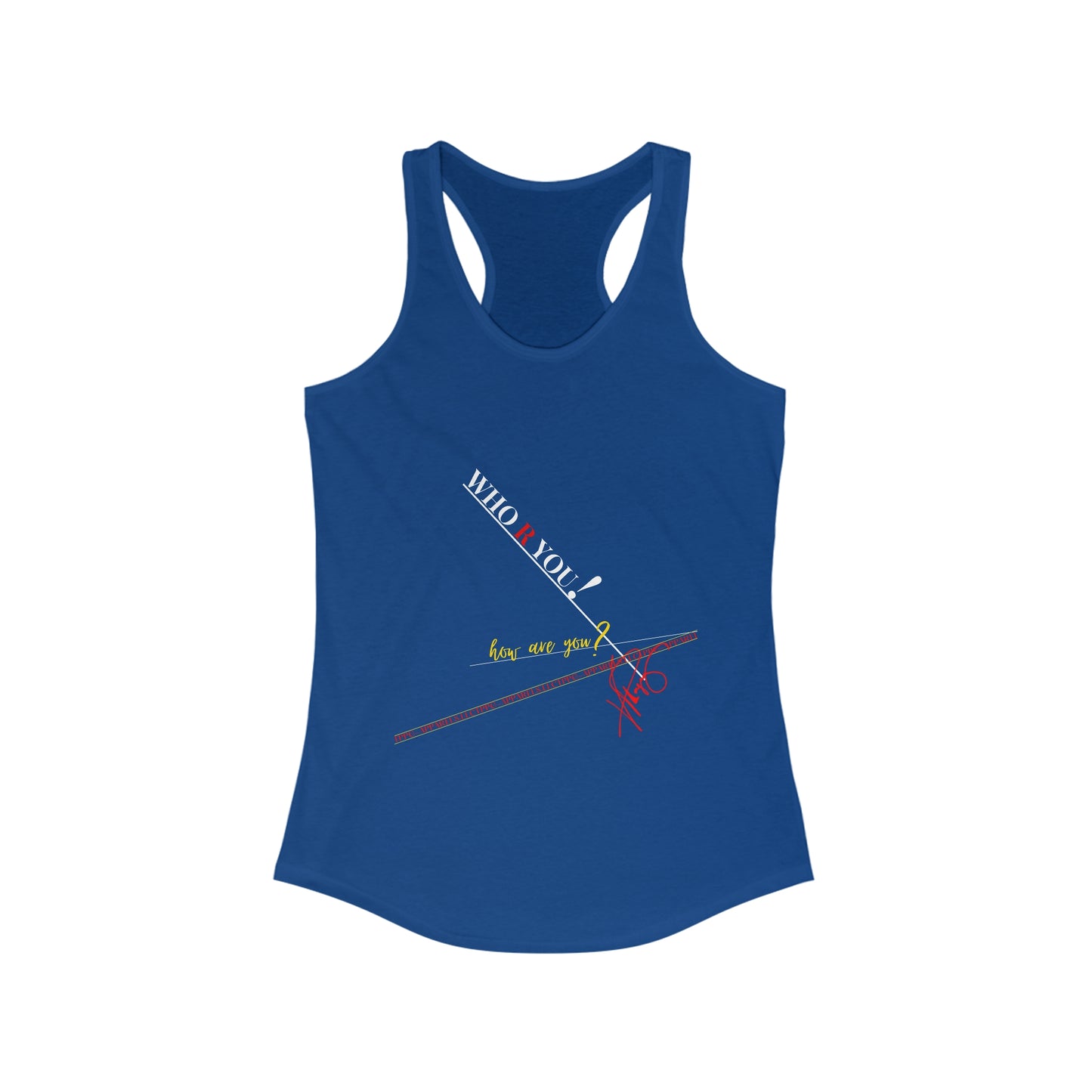 Women's ("WHO R YOU") Stylish Racerback Tank Top