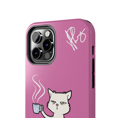 Cutie "Coffee Cat" Pet Design (in a Simple but Kool Tone Pink Base Color) Verision from the 'TPPG Collection' Line carries Several sizes of the "iPhone Series" Tough Phone Cases