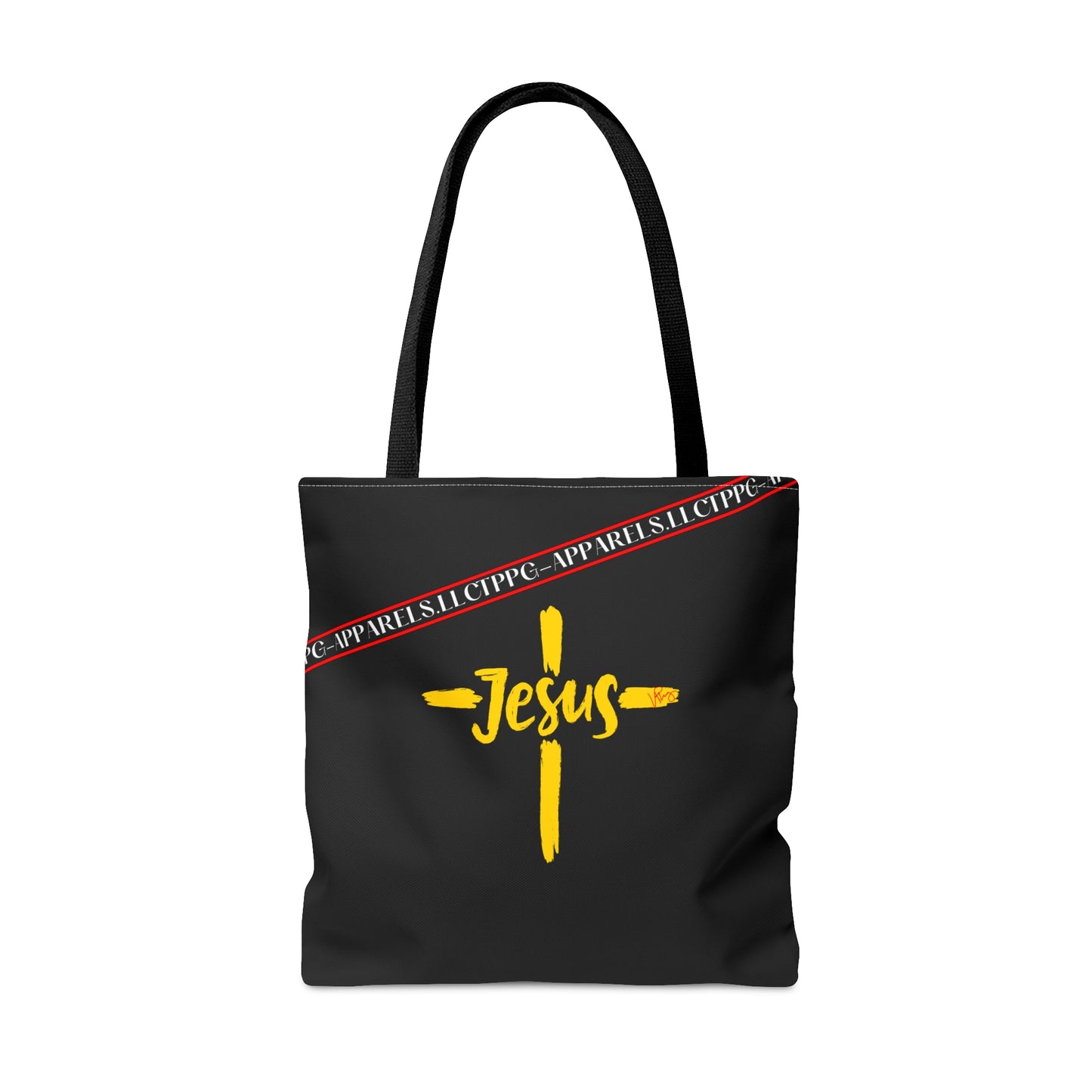 Black "Faith/Jesus" Shoulder Tote Bag