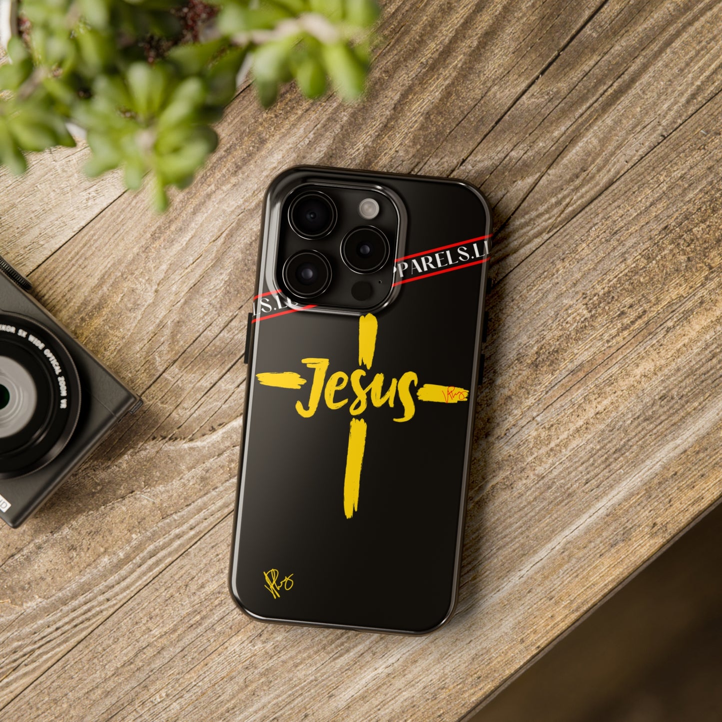 'iPhone Case' of A "Jesus/Faith" (Black)-Cute Cross Design 'TPPG Faith Collection'