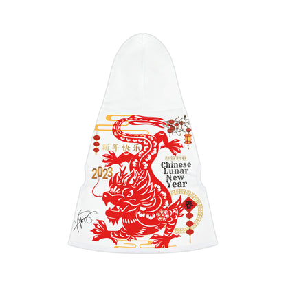 Chinese Lunar Holiday/New Year (Cute White & Red) Pet Hoodie by "TPPG-Apparels" Holiday Collections