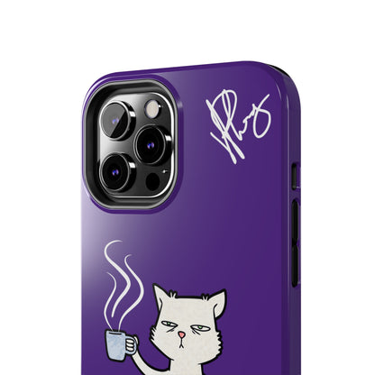 Lovely Bold Purple - Cutie "Coffee Cat" Pet Design Verision from the 'TPPG Collection' Line carries Several sizes of the "iPhone Series" Tough Phone Cases