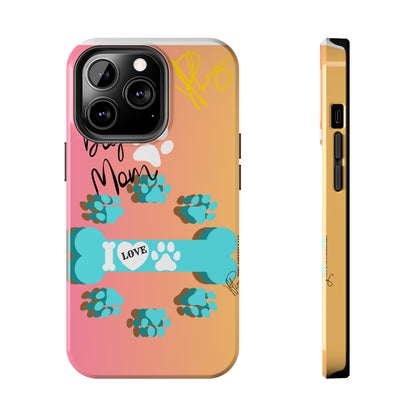 One of our Cutest "Dog Mom" Pet Designs (in a Multi-Colored Base Color) Verision from the 'TPPG Collection' Line carries Several sizes of the "iPhone Series" Tough Phone Cases