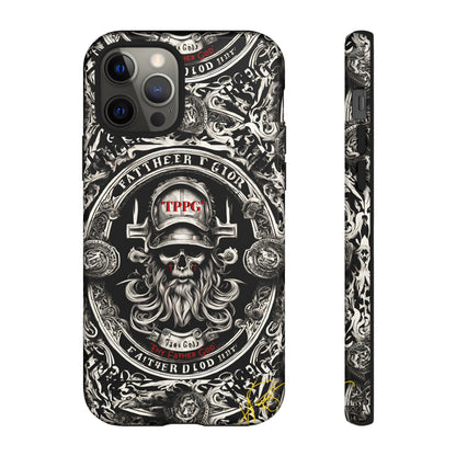 "Father God" iPhone/Google Pixel & Samsung Tough Phone Case (Black/Red & Grey)