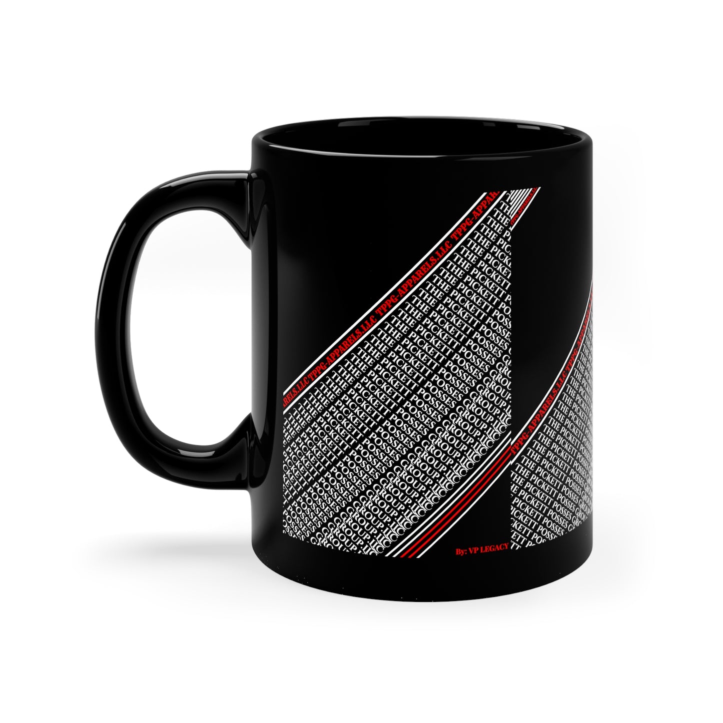 Sleek Style"TPPG Logo Brand" Designer Style from the "TPPG-Apparels Brand" - 11oz Black Glossy Style Mug