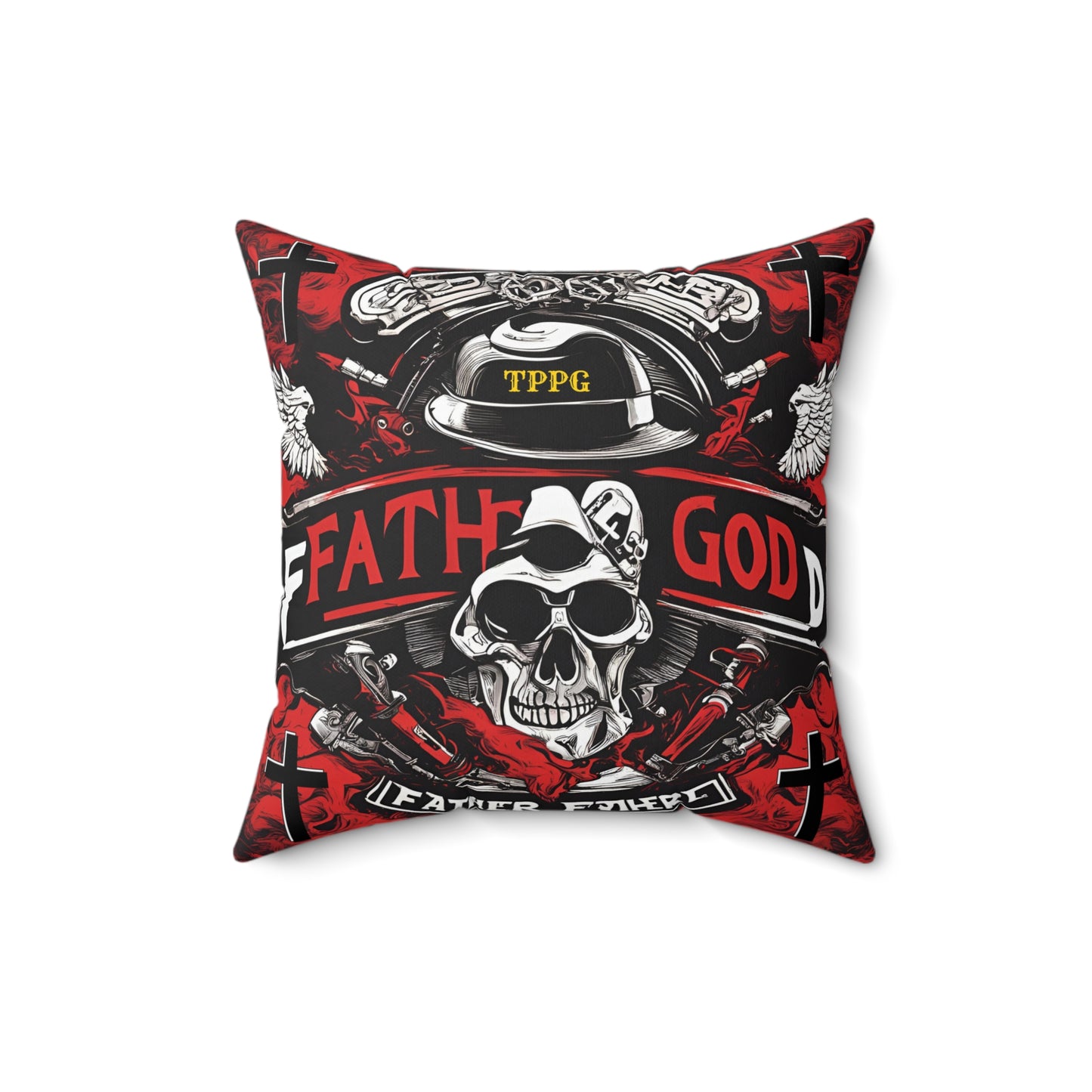 Square Shape "Father God Bikers" Pillow