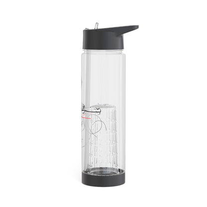 Clear 25oz Sleek 'Arabic-Allah' Print Style INFUSER Water Bottle by the "TPPG-Apparels" ('Arabic Print') Collection