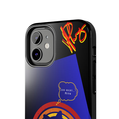 Our Cutest "Goo Night Meow.." Pet Designs (in a Bold Purple/Blue/Black Base Color) Verision from the 'TPPG Collection' Line carries Several sizes of the "iPhone Series" Tough Phone Cases