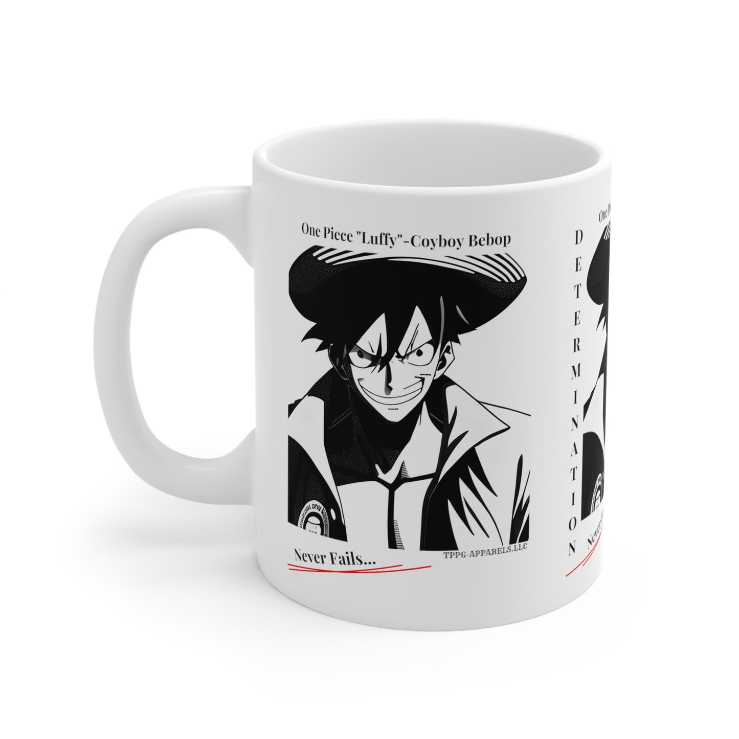 11oz White "Luffy-Anime/Manga" Ceramic Mug from the 'TPPG-Apparels' Collection