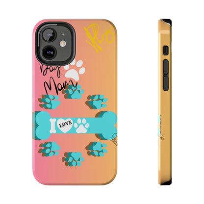 One of our Cutest "Dog Mom" Pet Designs (in a Multi-Colored Base Color) Verision from the 'TPPG Collection' Line carries Several sizes of the "iPhone Series" Tough Phone Cases