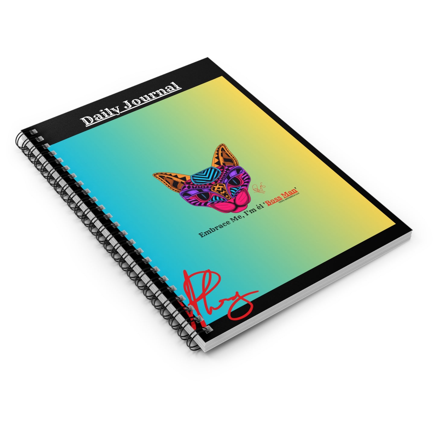 This stylish Cat Design -118 Ruled Line-59 sheets Spiral Ruled Line Notebook - By the "TPPG-Apparels" Stylish Brands Collection