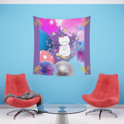 100% Polyester (I'm Sleepy, Now) Printed Wall Tapestry (Lt. Purple Base color) from "TPPG Collections"