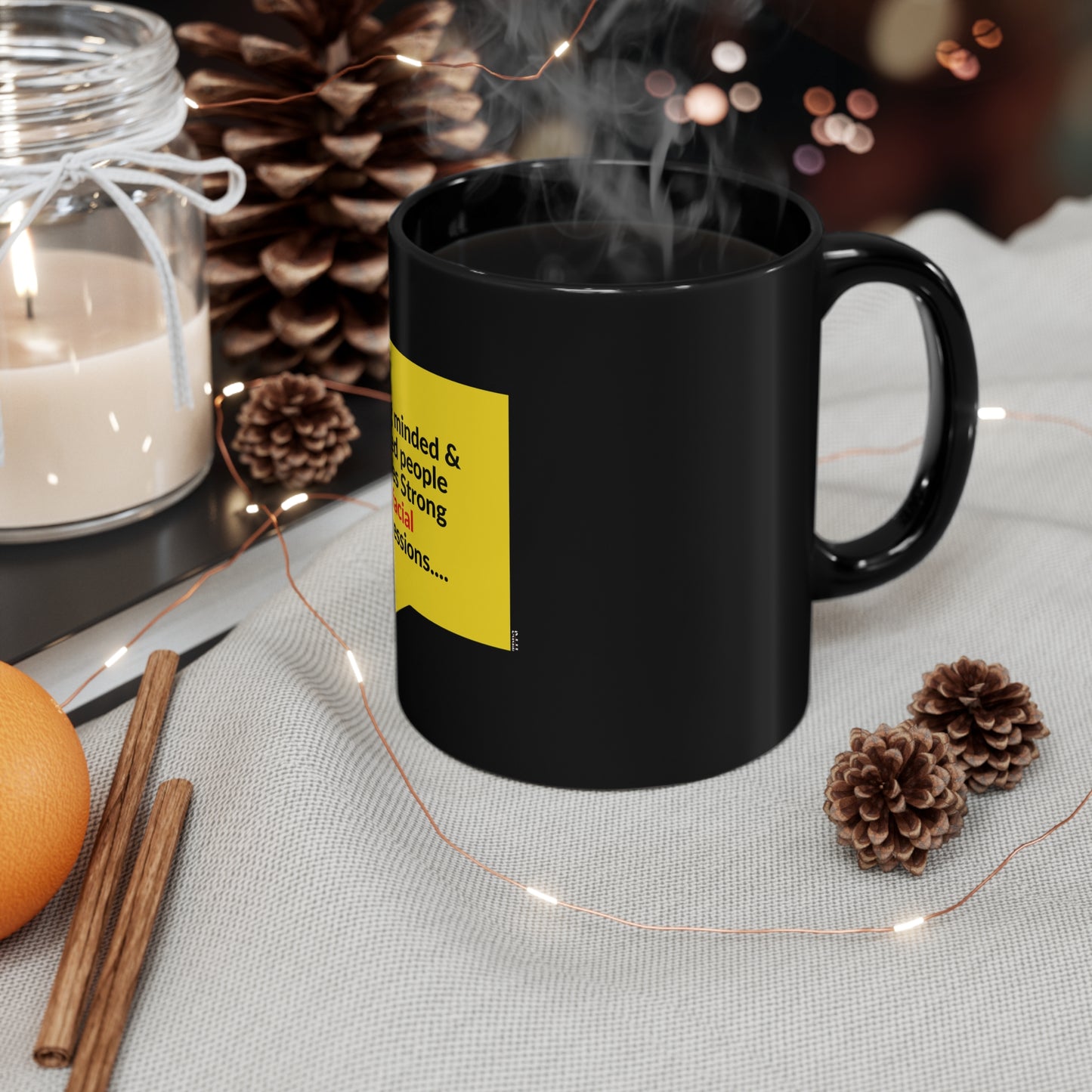 Sleek & Humorous "Yellow Card Collection-Note To Self" from the "TPPG-Apparels Brand" - 11oz Black Glossy Style Mug